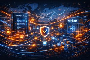 Secure global financial network with JPMorgan Chase and Stripe's AI and blockchain infrastructure