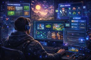 Indie game developer using AI tools to create game assets