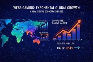 Infographic showing exponential growth of the Web3 gaming market globally, with APAC as a leader.