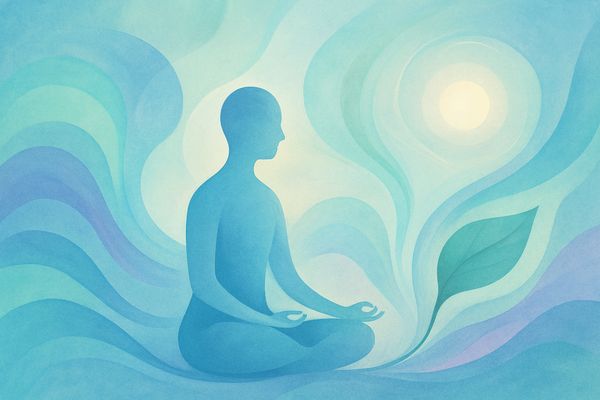 Conceptual image of mind-body connection, calm, and well-being