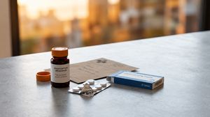 Various prescription medications subtly hinting at their impact on body temperature regulation during hot weather.