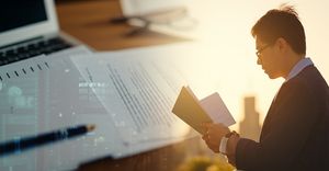 Contrasting image of a calm person enjoying personal time, juxtaposed with subtle hints of past hustle culture in the background.