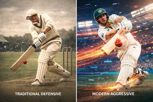 Evolution of cricket batting, traditional vs aggressive styles