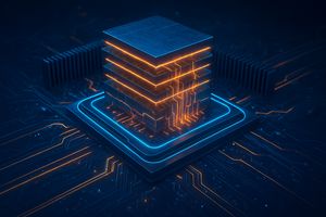 HBM4 memory stack on a GPU, highlighting high bandwidth and density
