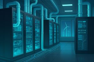 Energy-efficient data center with liquid cooling systems for sustainable AI