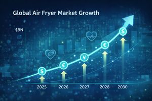 Chart illustrating the rapid growth of the non-toxic air fryer market from 2025 to 2030.