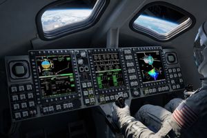 Orion spacecraft's modern 'glass cockpit' with digital displays and minimal physical controls.